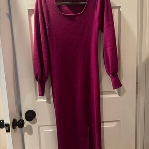 Skies are Blue Magenta Sweater Dress